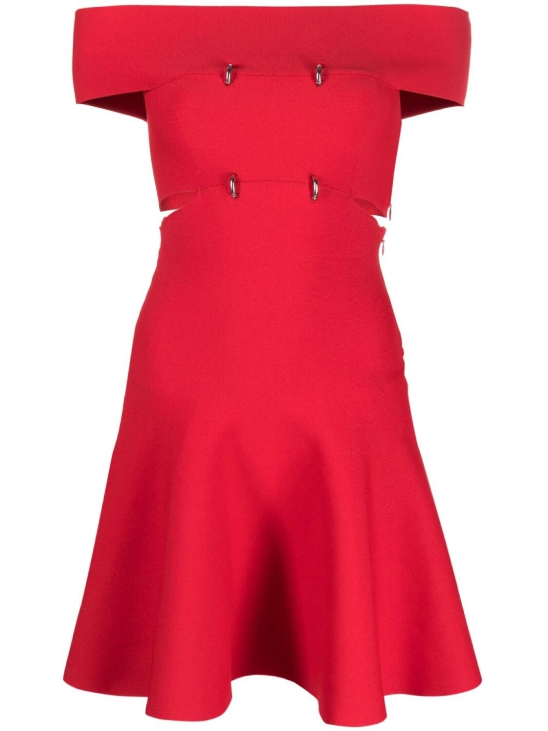 

Alexander McQueen платье мини с открытыми плечами, красный