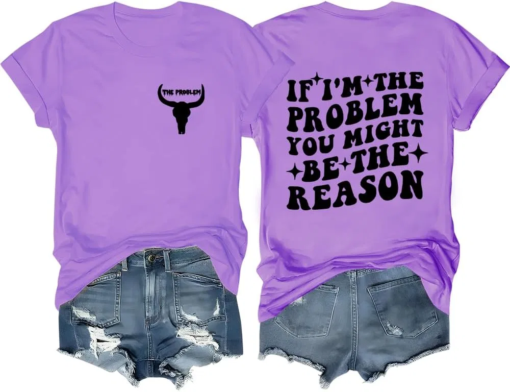 Футболка с принтом I'm The Problem, Light Purple