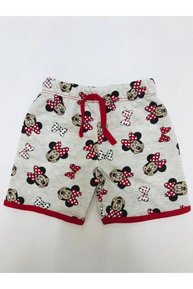 Детские шорты для девочек с принтом Baby Slon Kids Clup, Beige-Red