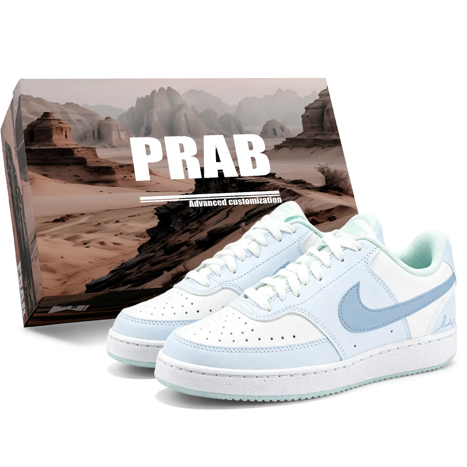 Детские кроссовки для скейтбординга из кожи, Blue White, Court Borough, Nike