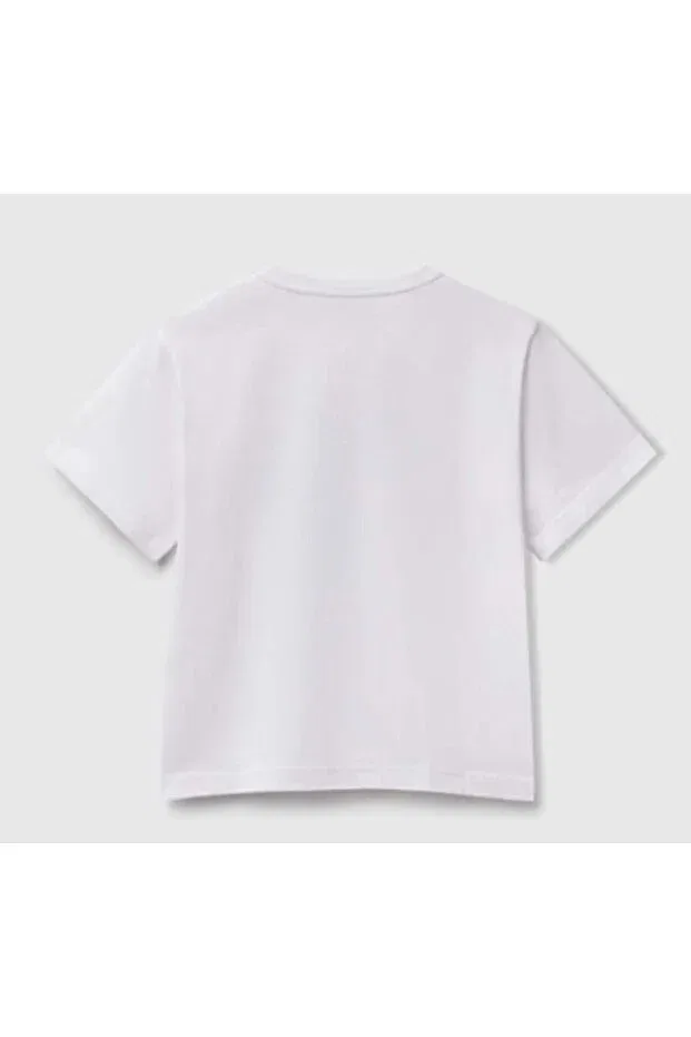 Детская футболка для мальчиков с принтом United Colors Of Benetton, Белый — фото 2