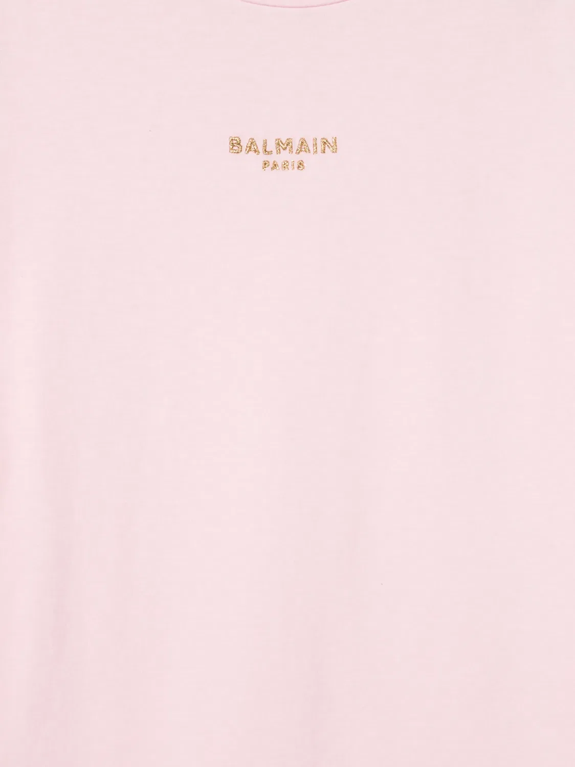 Платье‑футболка с вышитым логотипом Balmain, розовый — фото 3