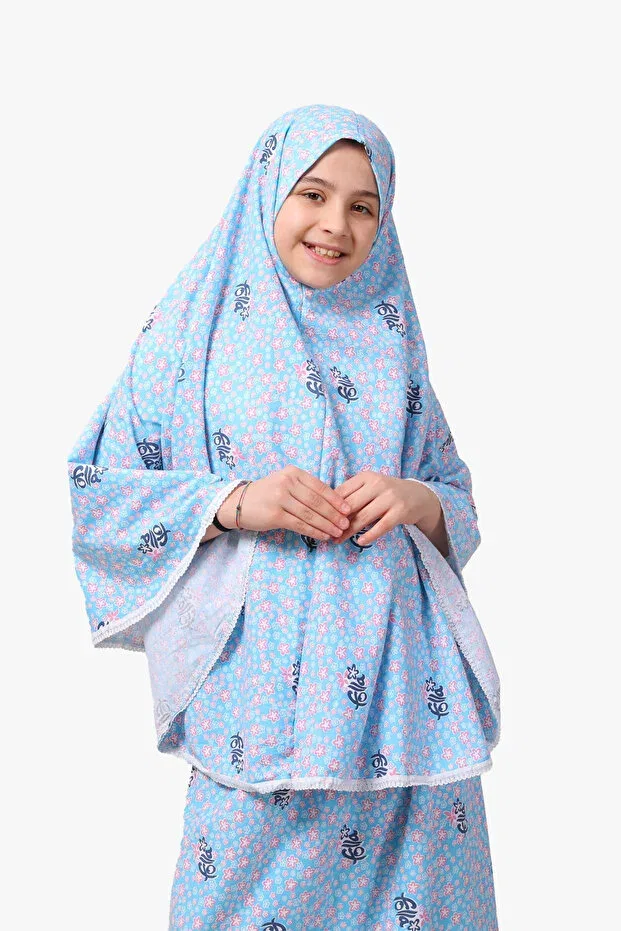 Детское платье для девочек хлопковое Child Prayer Dress Dakka Kadima, Blue — фото 3