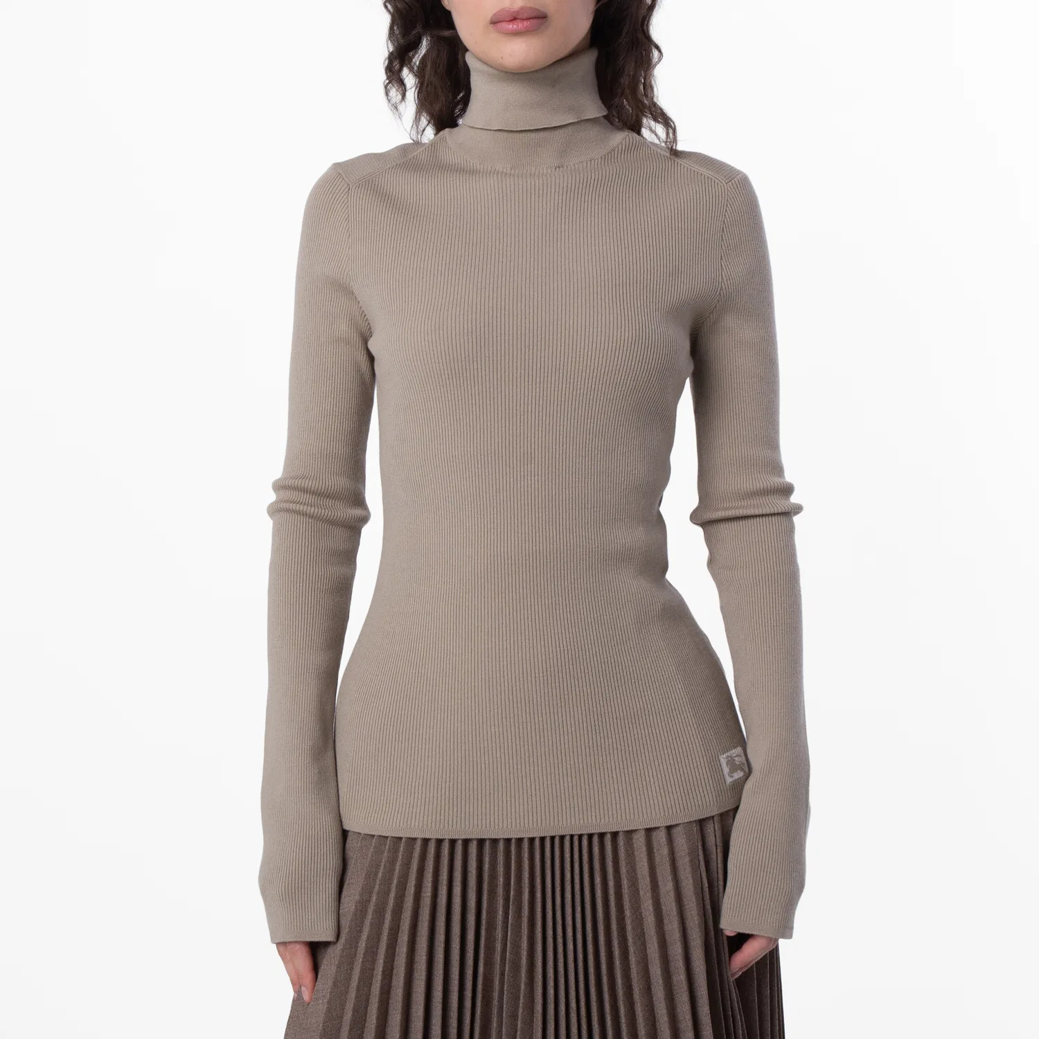 Свитер с высоким воротником EKD Wool Blend Rollneck Burberry, Limestone