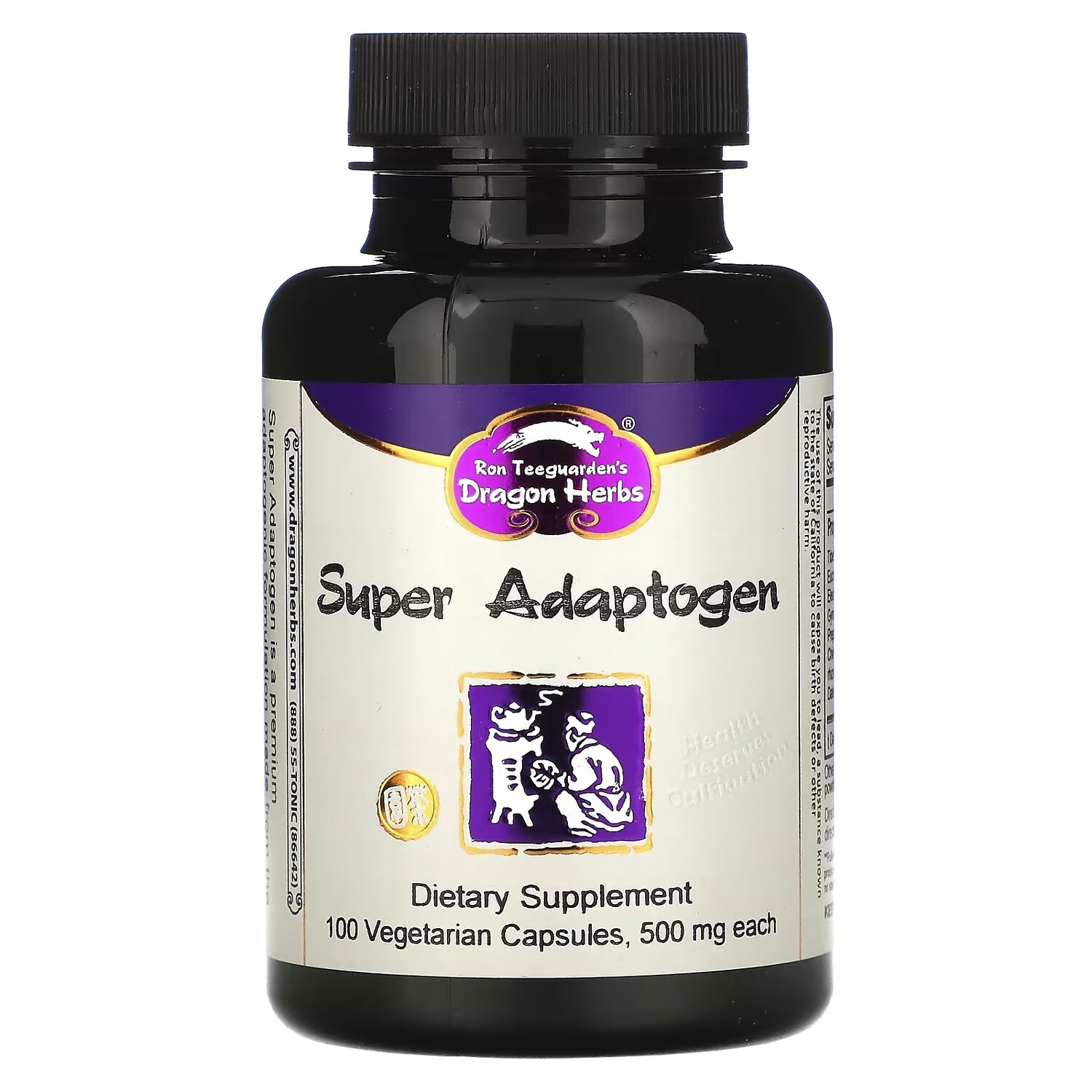 

Dragon Herbs Super Adaptogen 500 mg, 100 растительных капсул