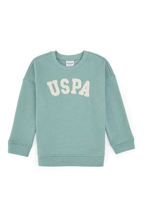 Детские свитшот для девочек с длинным рукавом U.S. Polo Assn., Mint — фото 4