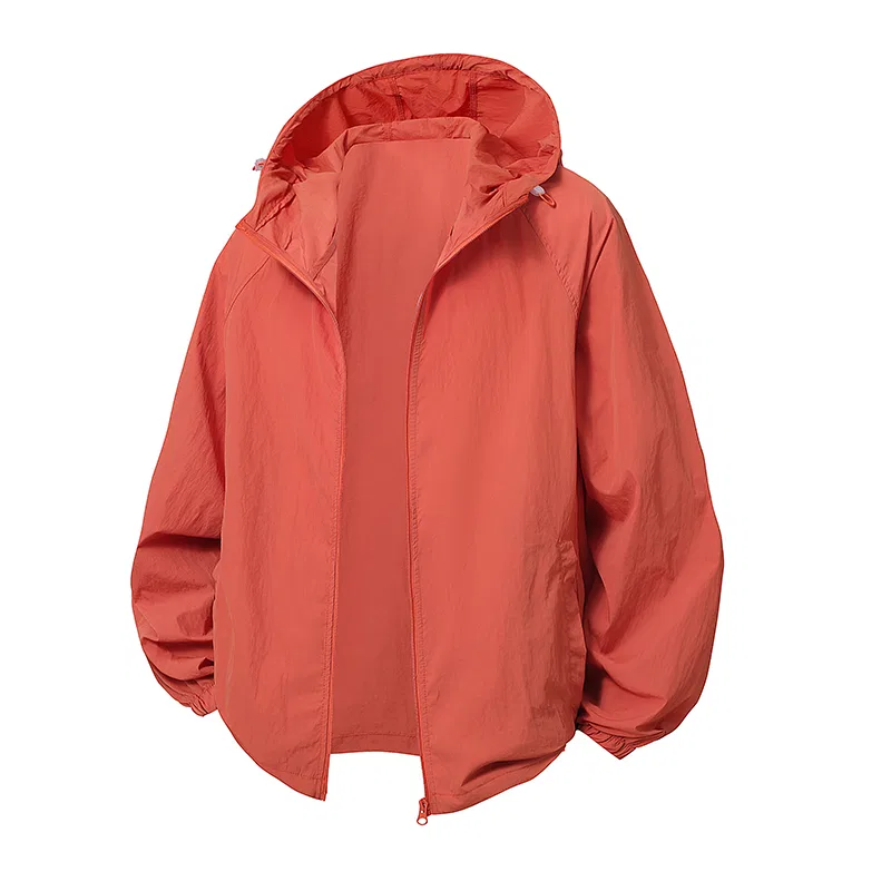 Детское пальто для солнцезащиты с капюшоном Red Bean, Orange Red