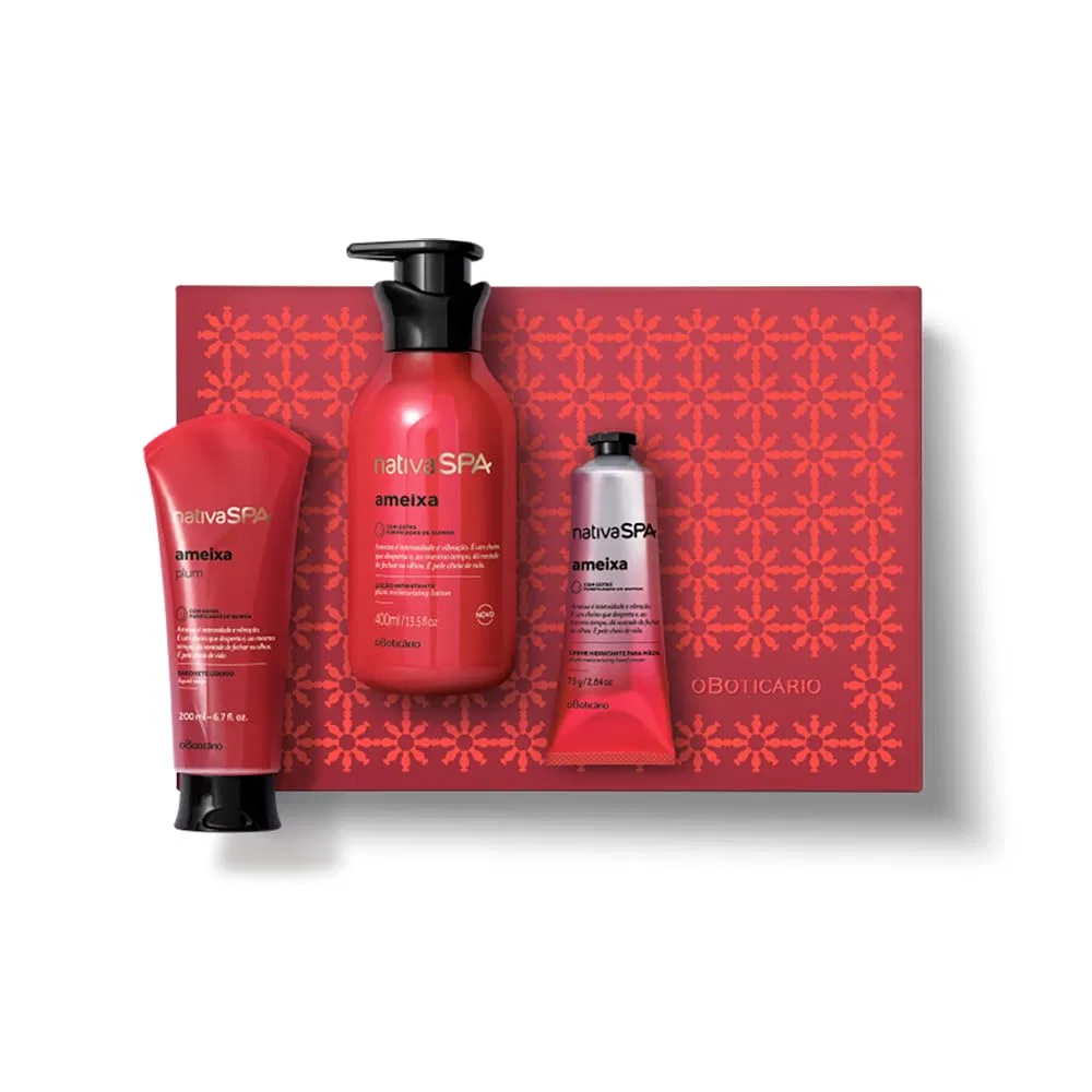 Набор для ухода за телом Nativa SPA Plum, O Boticário, крем для тела 400 мл, крем для рук 75 г, гель для душа 200 г