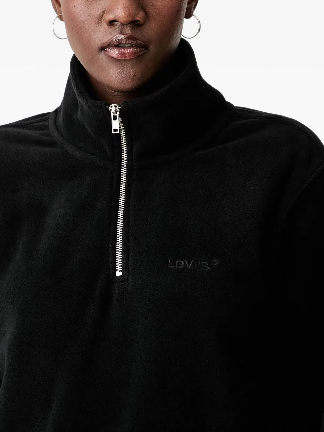 Флисовый джемпер на молнии черного цвета Levi's, черный — фото 4