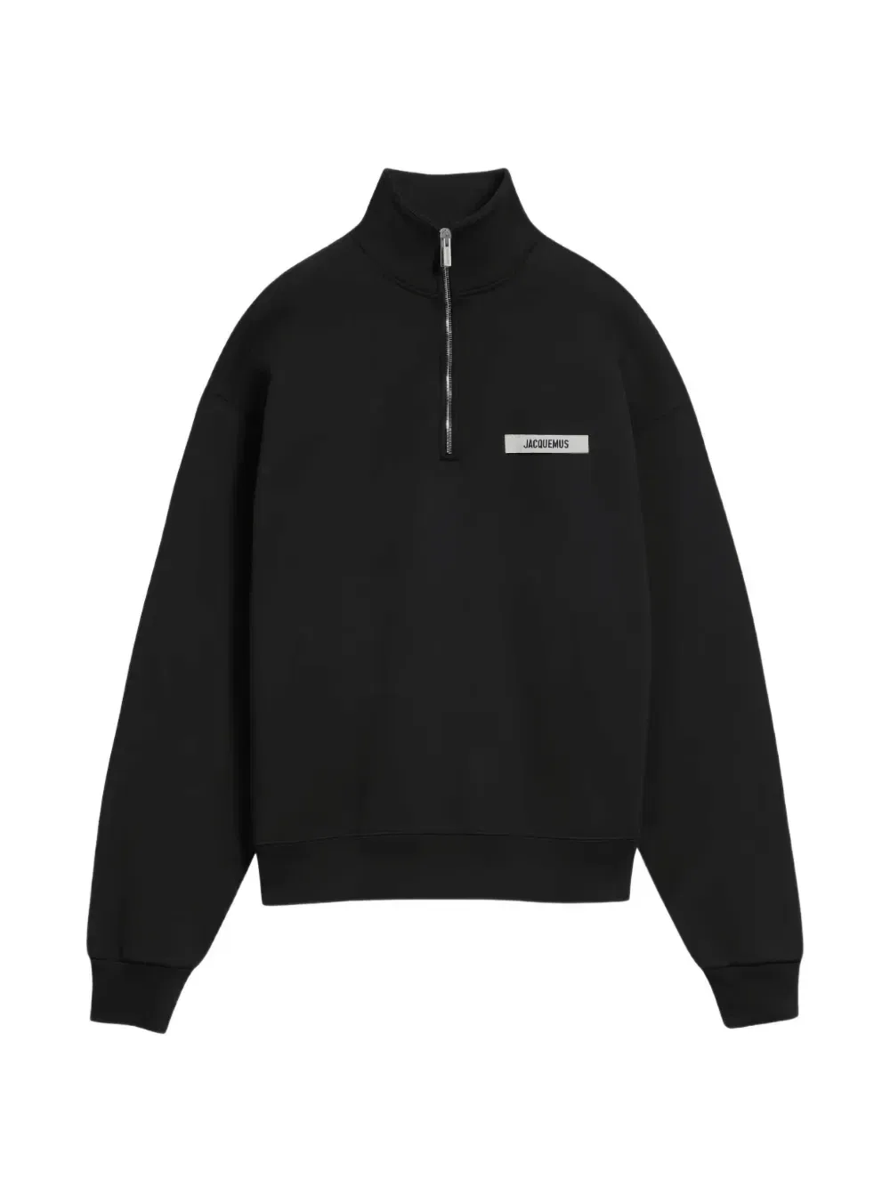 Свитер с четверть-молнией и нашивкой-логотипом Jacquemus, черный