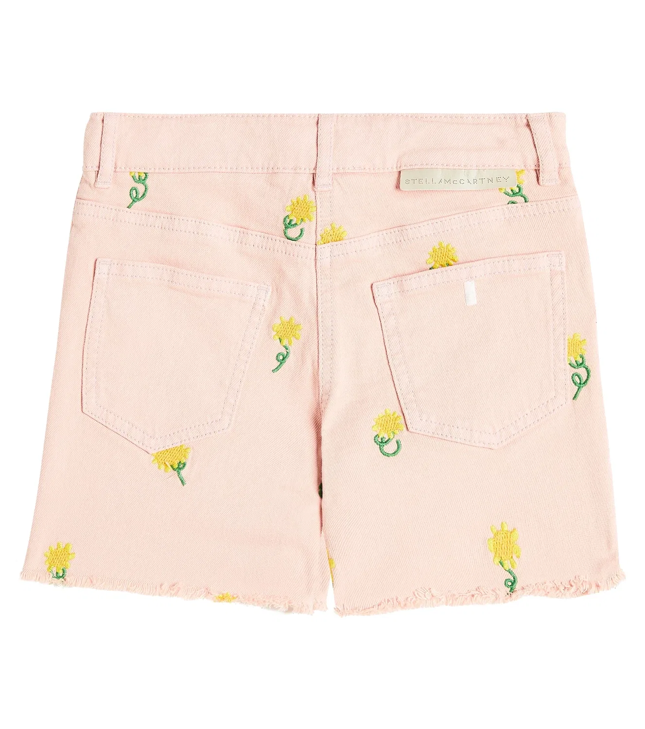 Шорты джинсовые с цветочной вышивкой Stella Mccartney Kids, розовый — фото 4