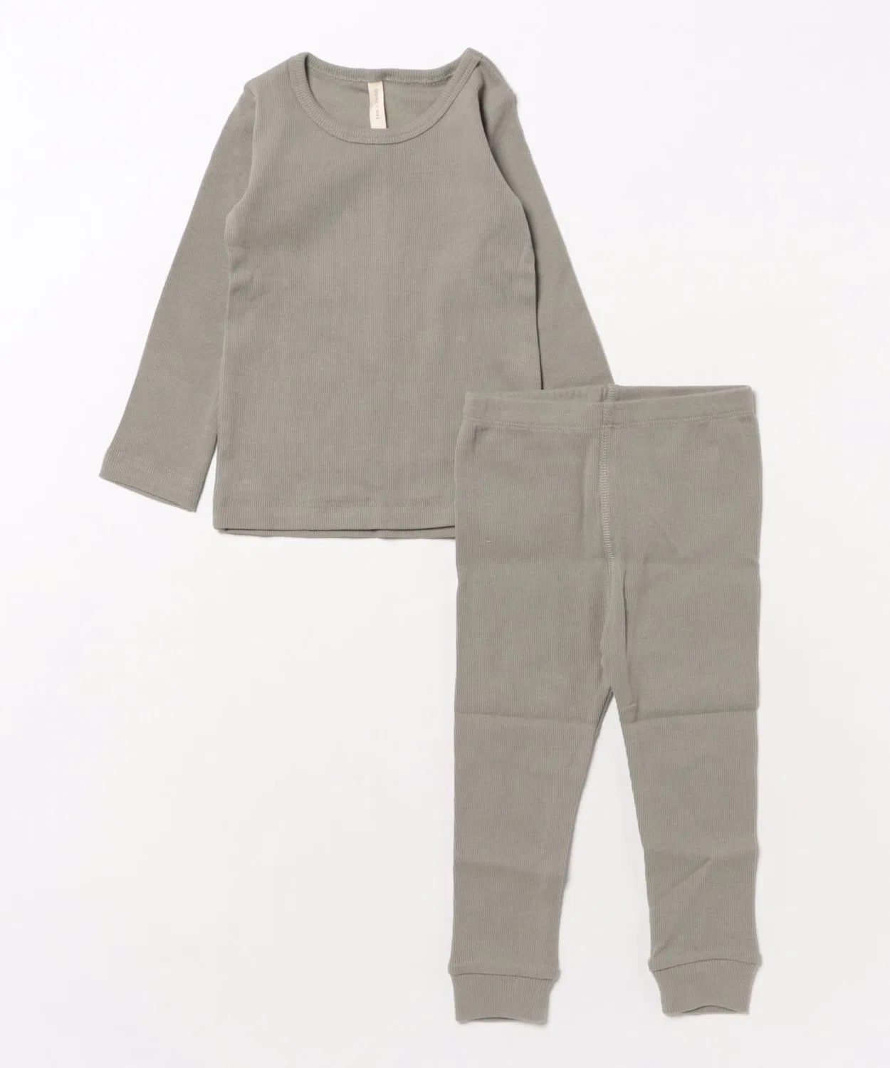 Детский комплект из лонгслива и леггинсов с длинным рукавомRibbed Tee + Legging Set Basil Quincy Mae, Green