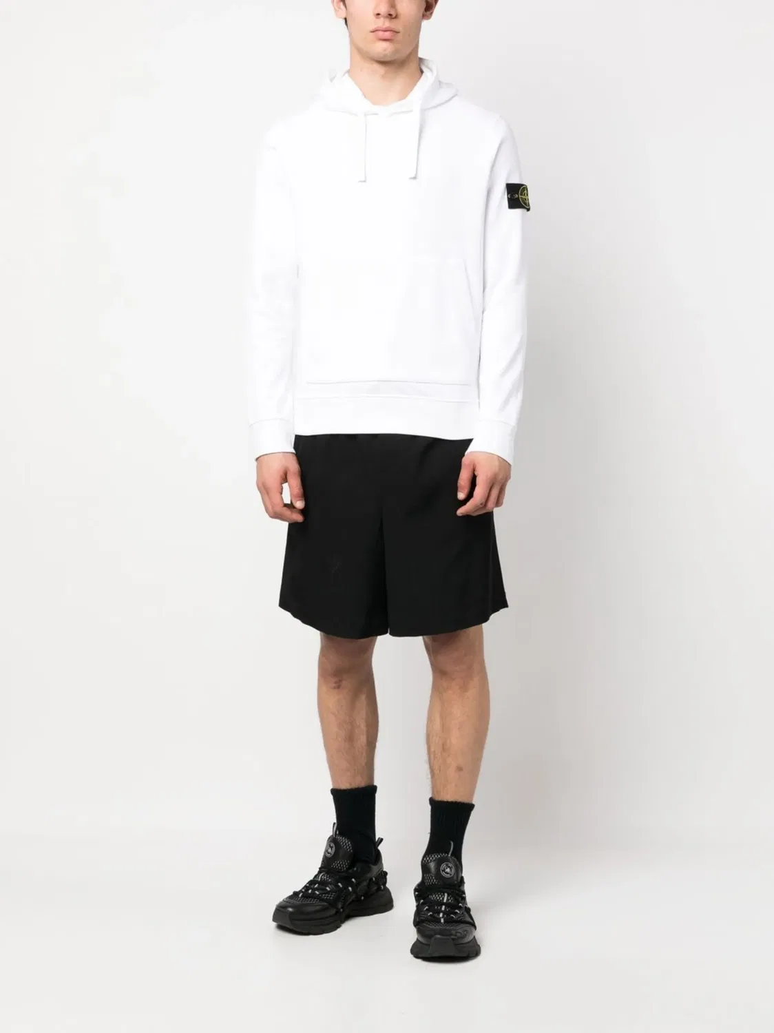 Худи из органического флиса Stone Island, белый — фото 4