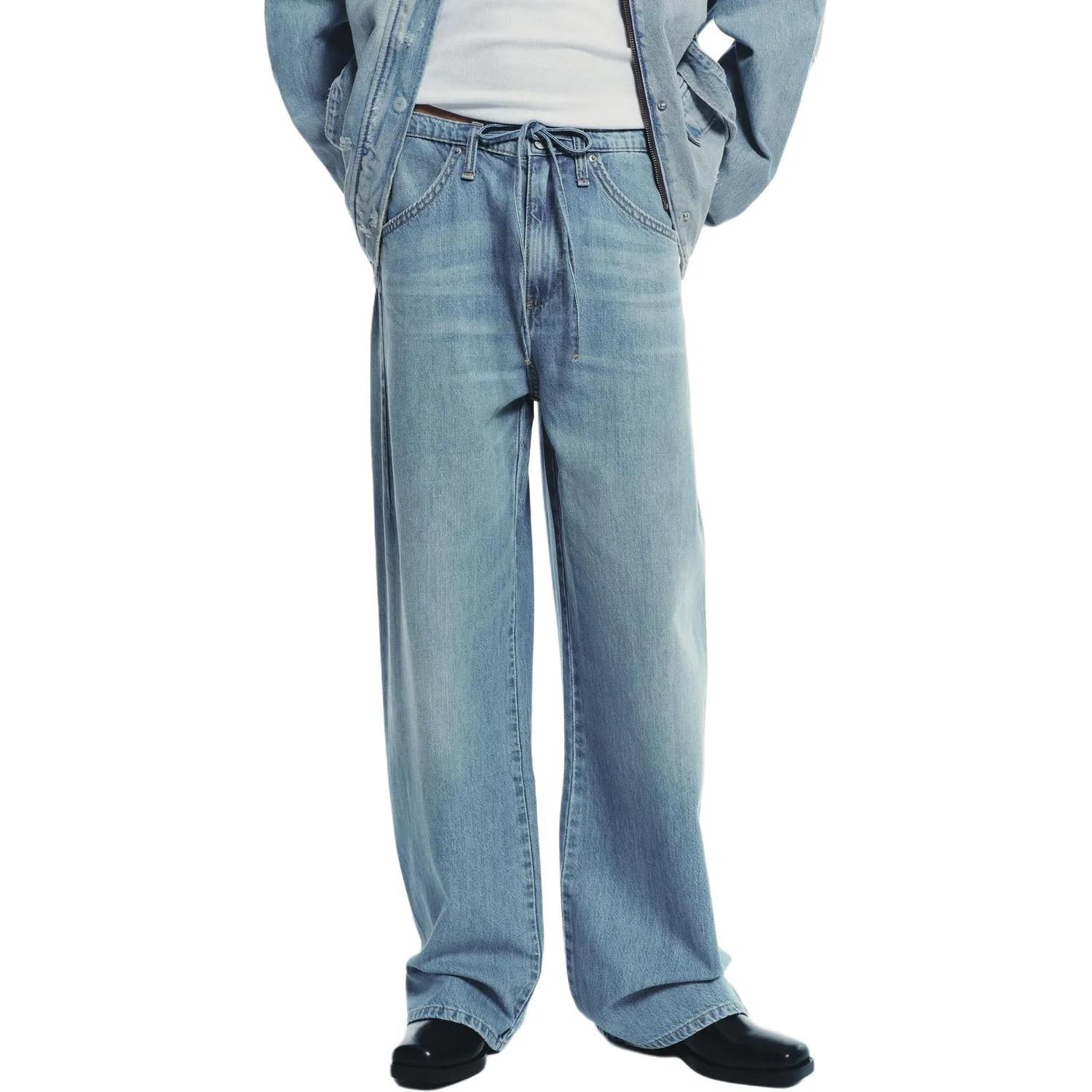 Женские джинсы прямого кроя средней посадки Trf Jeans ZARA, Blue — фото 4