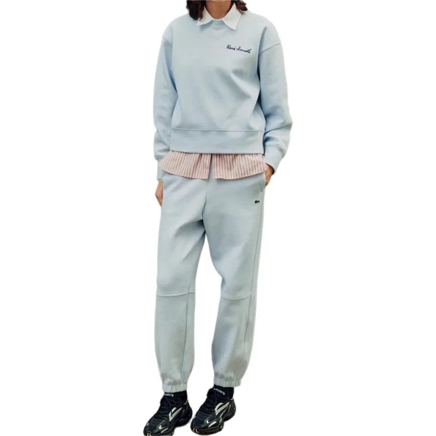 Женские повседневные брюки с манжетами LACOSTE, Baby Blue/J2G — фото 4