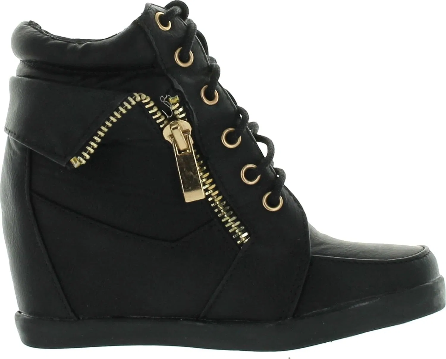 Детские ботинки для девочек на шнуровке с принтом Lucky Top, Black — фото 2