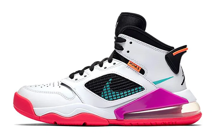 Детские кроссовки из кожи с высоким берцем Jordan Mars 270, Jordan, Black White Purple