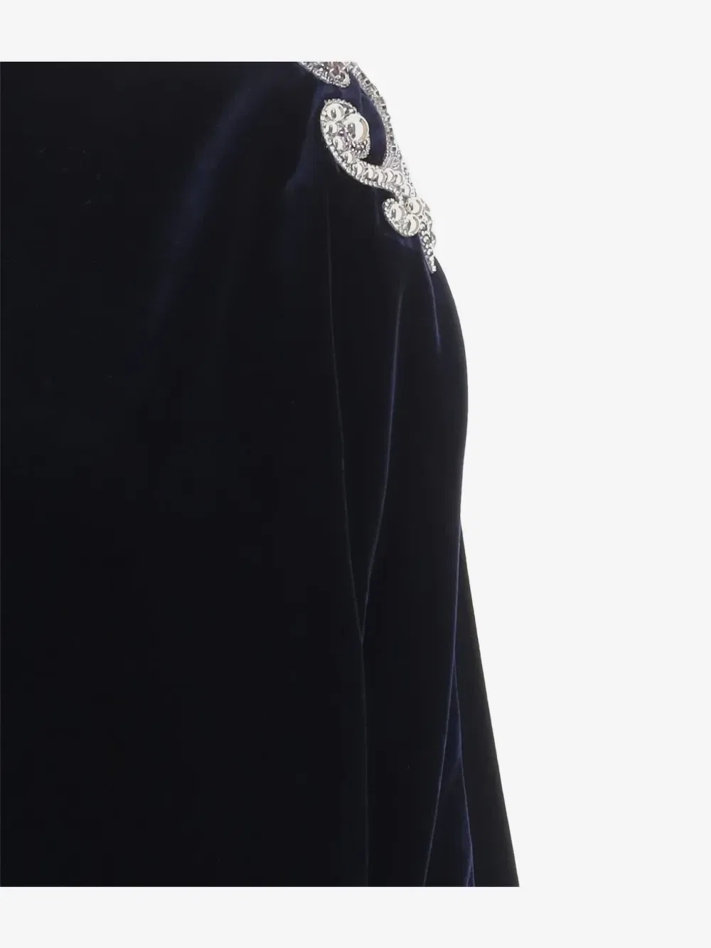 Вышитое бархатное мини-платье VERSACE, синий — фото 3