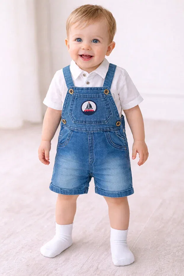 Детский комбинезон для мальчиков джинсовый Biancofiglio, Navy Blue
