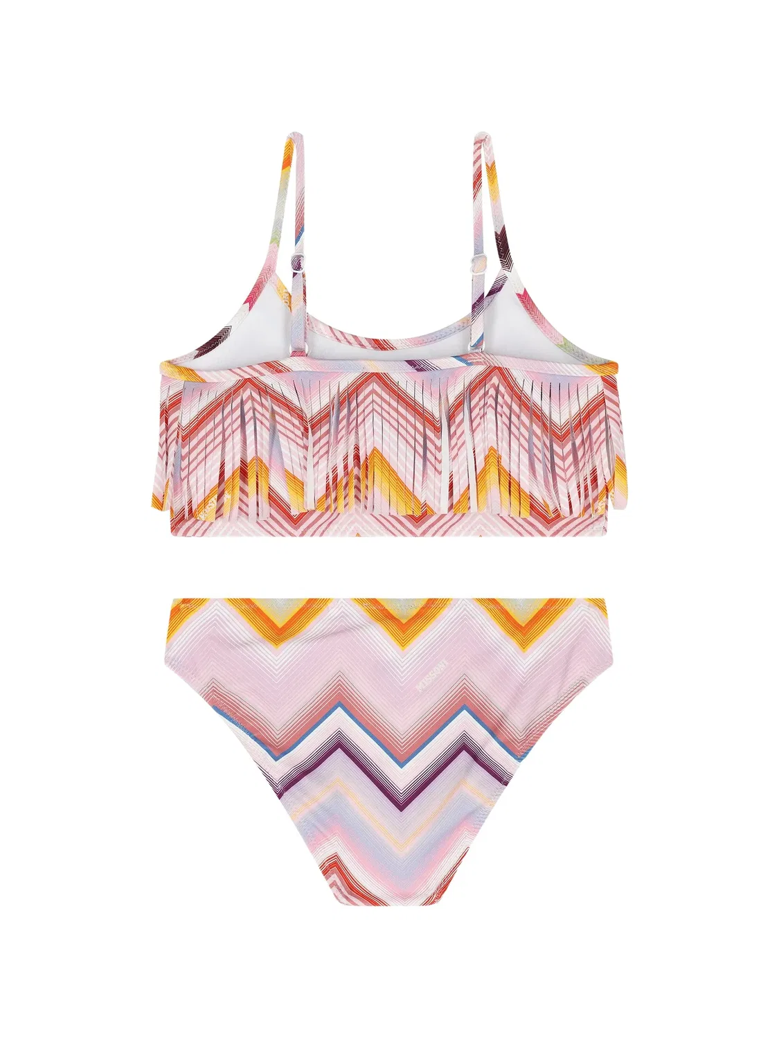 Бикини с узором зигзаг и бахромой Missoni Kids, розовый — фото 2