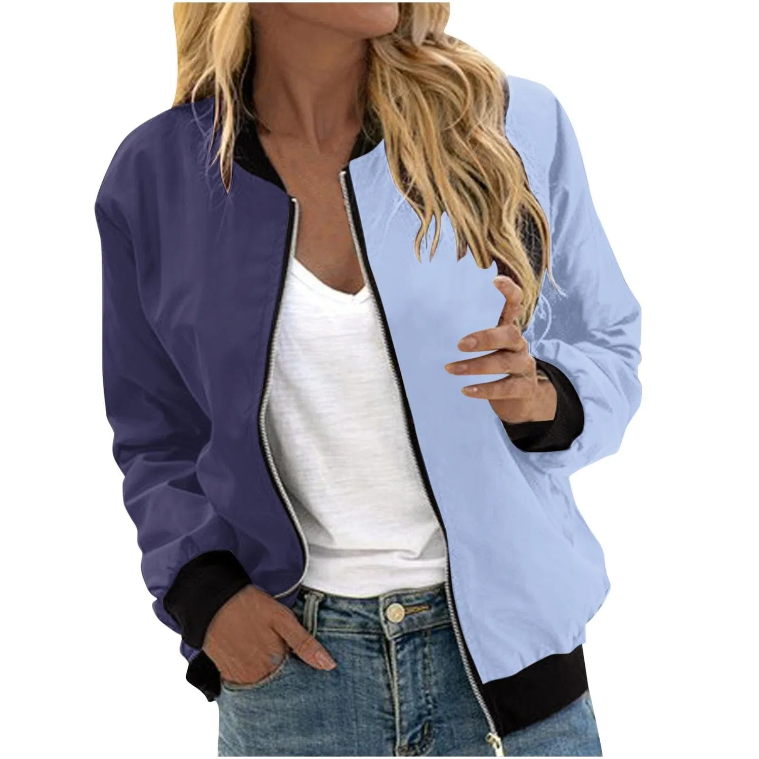 Женская куртка-бомбер с принтом Oversized Bomber Jacket, grigio scuro