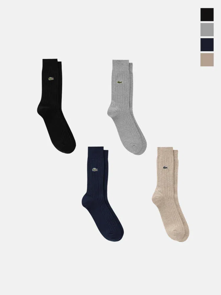 Носки классические рифленые LACOSTE, Black