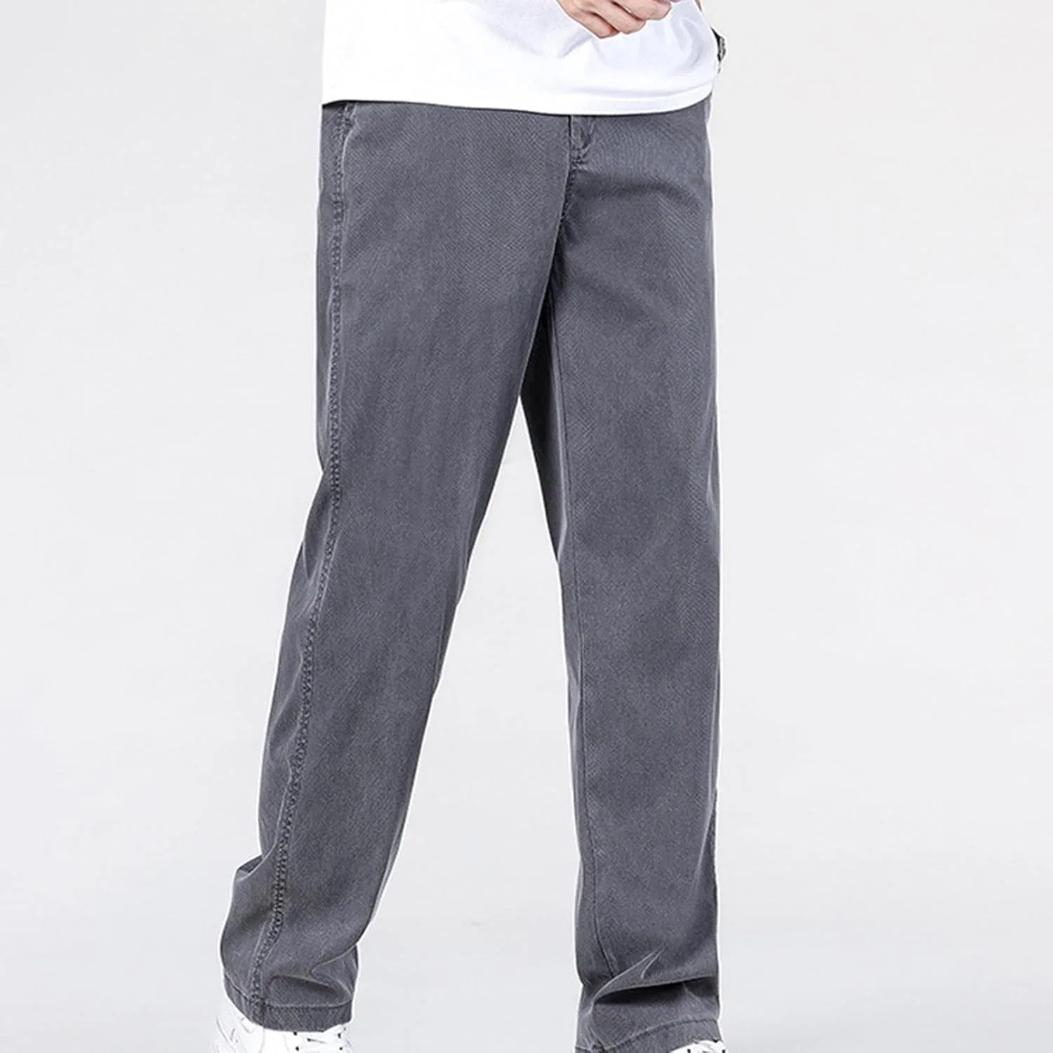 Джинсы прямого кроя, ковбойские, серый — фото 4