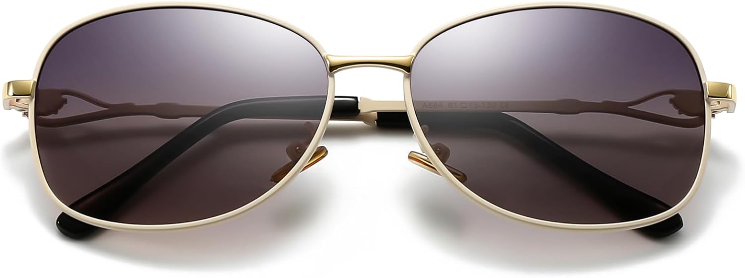 

Солнцезащитные очки SUNGAIT Trendy Bowknot Polarized для женщин, ретро-винтажные овальные солнцезащитные очки с защитой от УФ-излучения, White Frame/Grey Gradient Lens