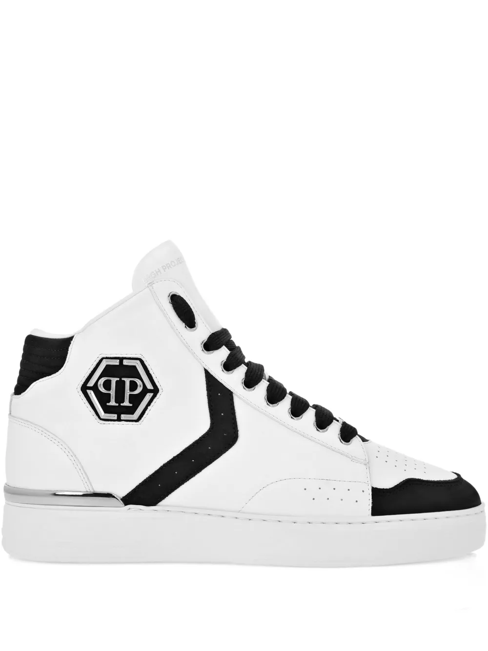 

Высокие кеды с логотипом Hexagon Philipp Plein, белый
