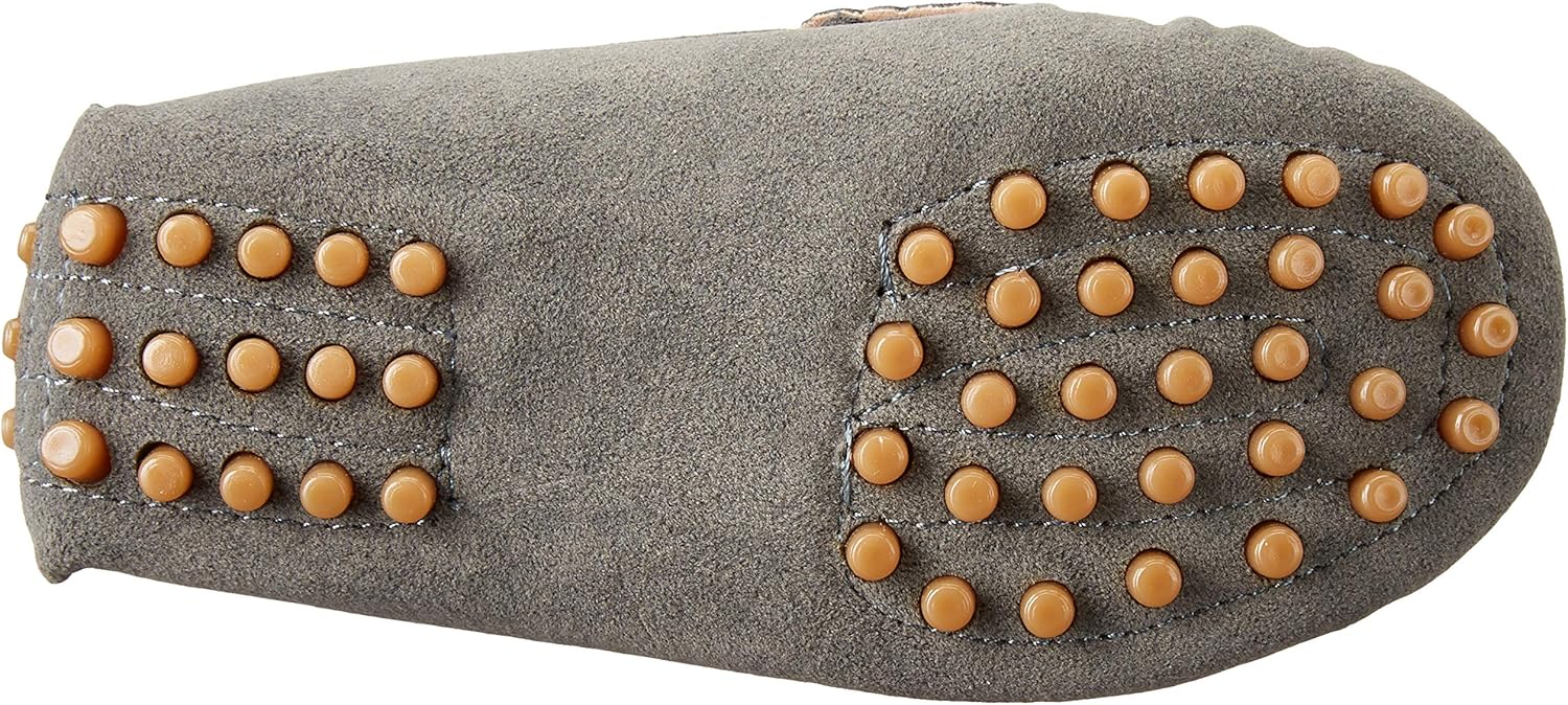 Детские мокасины Battle Men Penny Loafers с квадратным носком, прострочкой, из искусственной замши, серый — фото 4