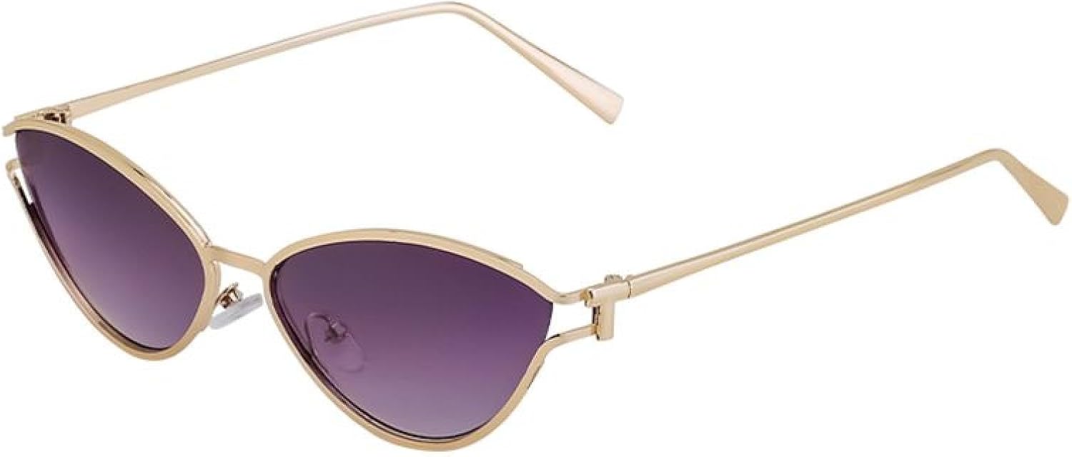 

Сексуальные металлические солнцезащитные очки «кошачий глаз» для женщин, роскошные, в винтажном панк-стиле, маленькие, овальные, модные, с защитой от УФ-излучения UV400 TVTBBVV, C2golddoublegray