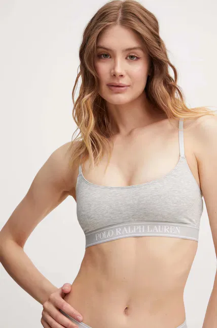 Бюстгальтер-Бралетт из комфортного материала Polo Ralph Lauren, серый — фото 2