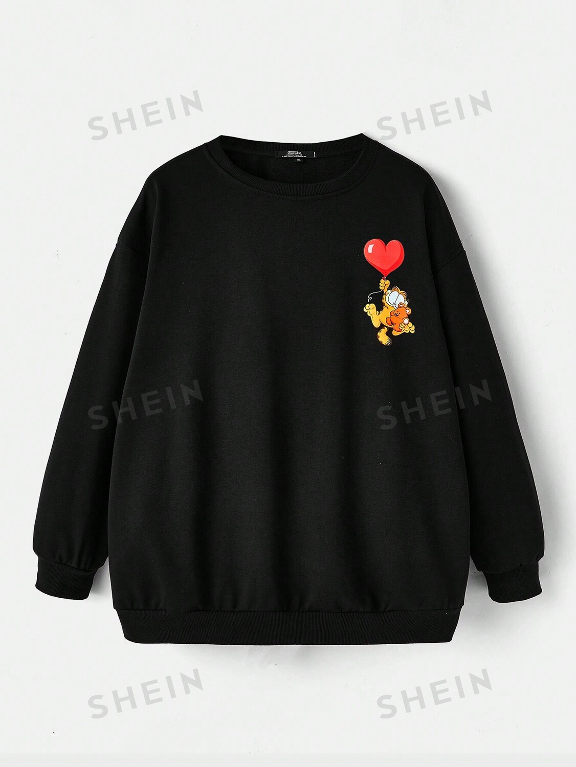 

Толстовка Shein Plus с заниженными плечами, черный