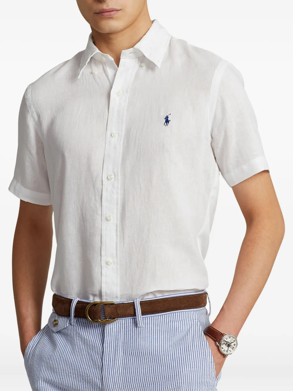 Рубашка с вышивкой Polo Ralph Lauren, белый — фото 4