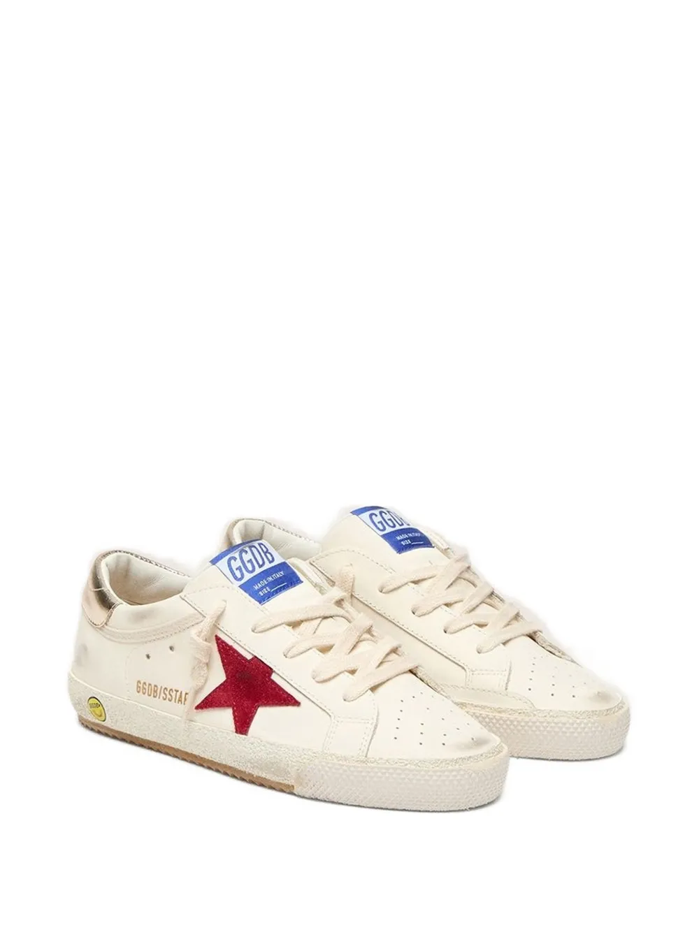 Кроссовки с нашивкой в виде звезды Golden Goose Kids, бежевый