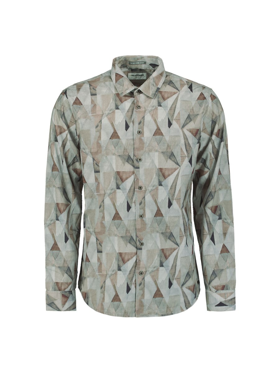 

Рубашка на пуговицах классического кроя No Excess, серо-коричневый/темно-серый