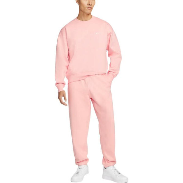 Толстовка Men's Nike Solid Color Logo Embroidered Round Neck Pullover Pink, мультиколор — фото 3