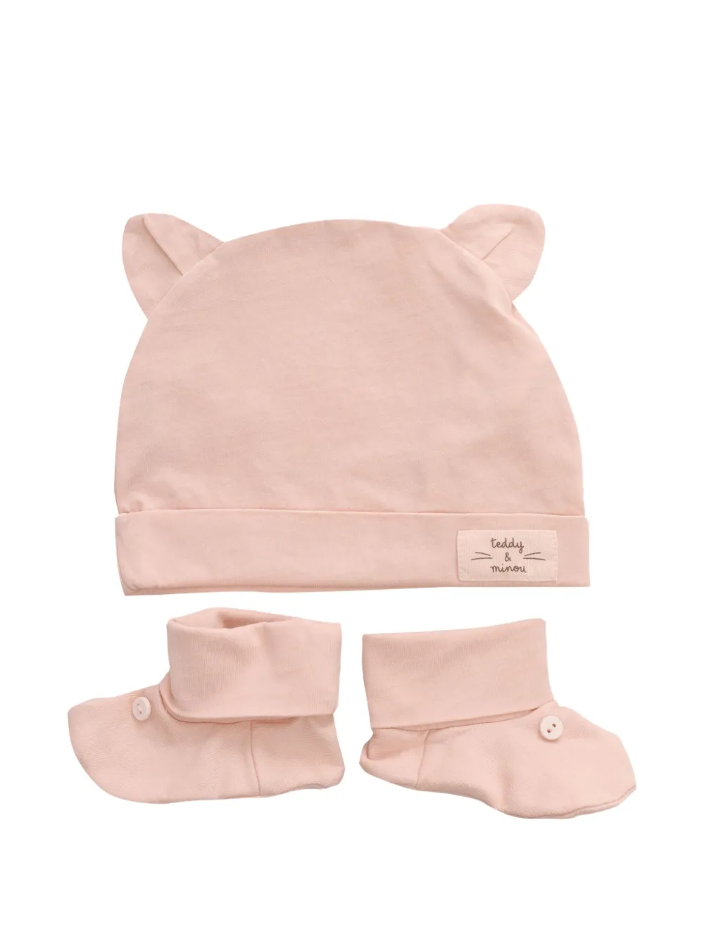 

Комплект из шапки и пинеток TEDDY & MINOU, розовый