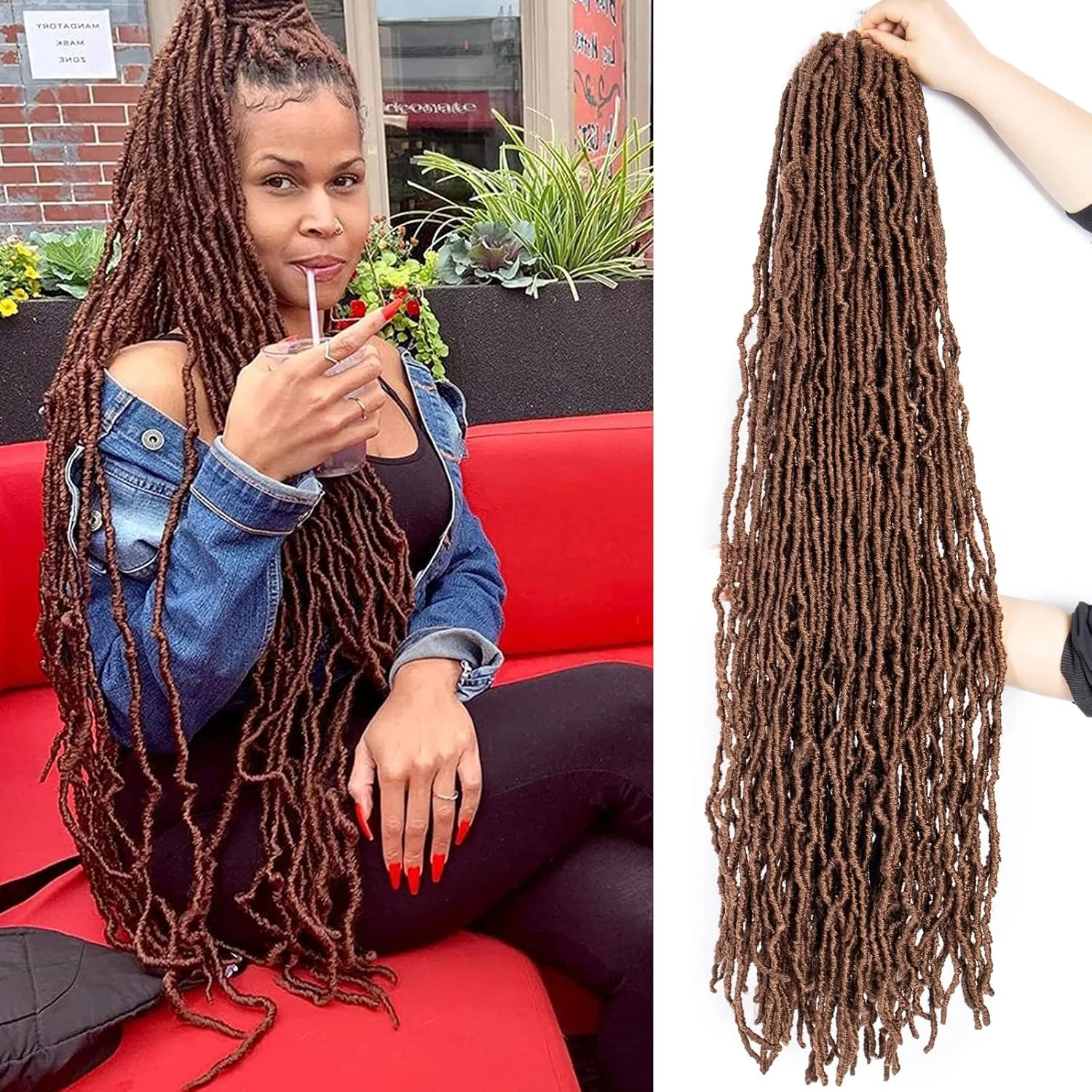 Набор синтетических волос для плетения «Soft Locs Crochet Hair» 6 упаковок, 36 дюймов Ainimiu, 30#