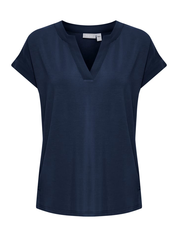 

Блузка с короткими рукавами FRLIV, свободный крой, темно-синий блейзер Fransa