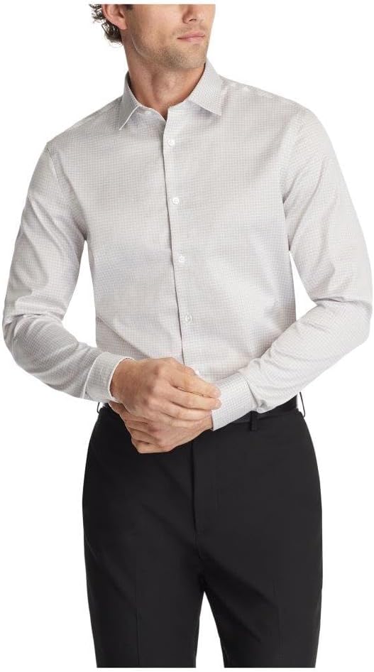 

Мужская рубашка Calvin Klein, классический крой, из тонкого хлопкового эластичного материала, Taupe Multi