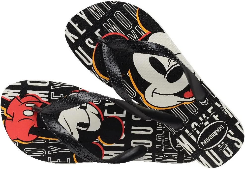 Havaianas Top Disney - шлепанцы с разделителем для пальцев, белый/черный — фото 4