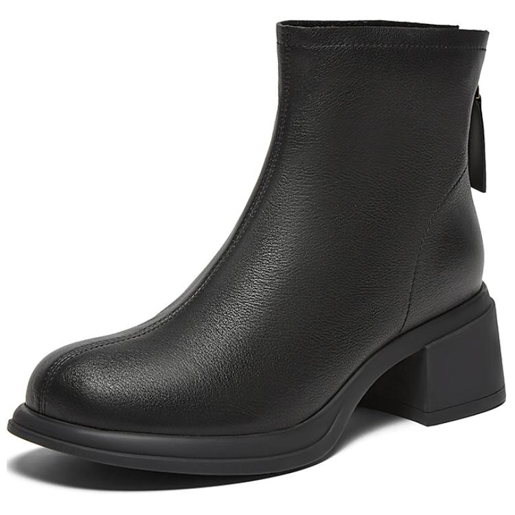 BASTO Мягкие матовые романтичные женские ботильоны - черные, цвет Black — фото 4