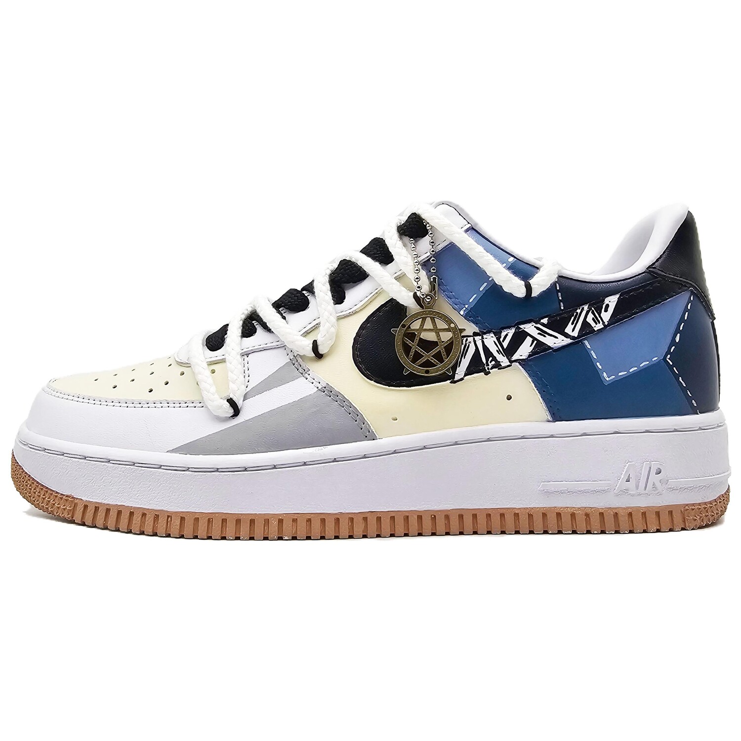 

Кроссовки Nike Air Force 1 Skateboard Shoes Men Low-Top White Gray/Blue