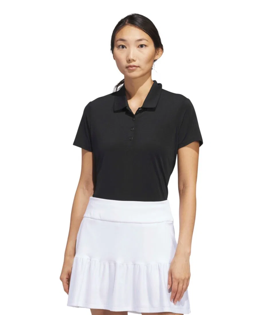 Женская однотонная рубашка-поло с коротким рукавом adidas, Black