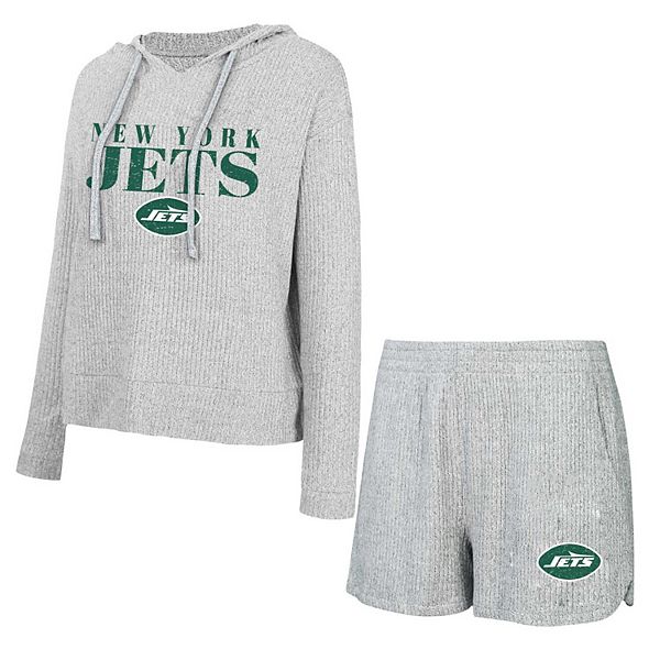

Женский худи с длинным рукавом и шорты concepts sport gray new york jets juniper Unbranded