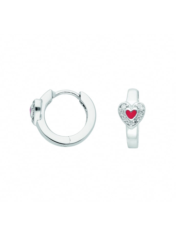 

Adeliás Женские серьги-кольца из серебра 925 пробы / серьги-кольца в форме сердца с цирконием в серебре