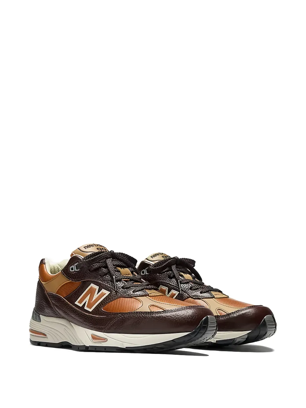 Кроссовки Made in UK M991v1 с логотипом NEW BALANCE, коричневый — фото 2