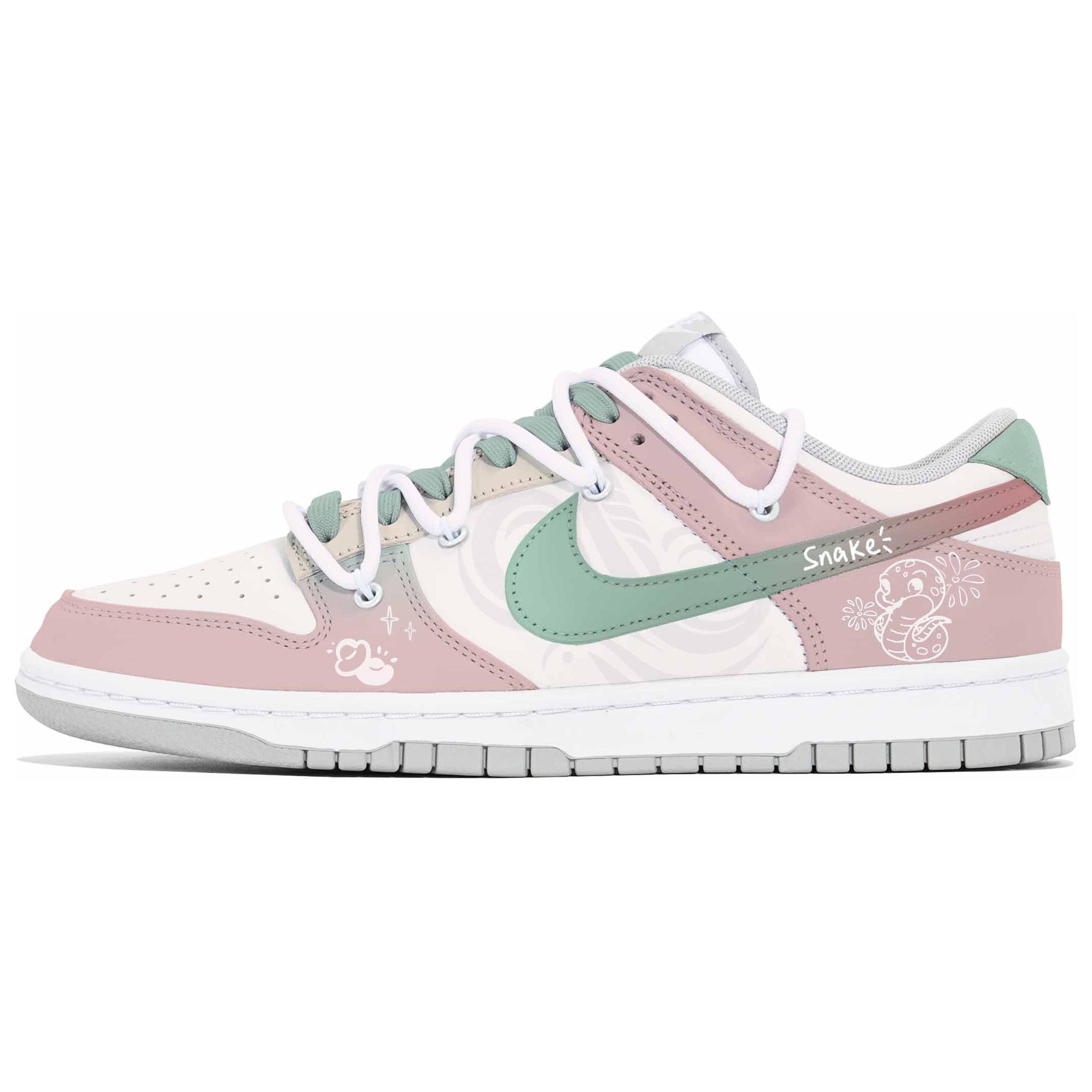 

Nike Кроссовки для скейтбординга Dunk Joy Lemon, износостойкие, низкие, мужские, белые, розовые