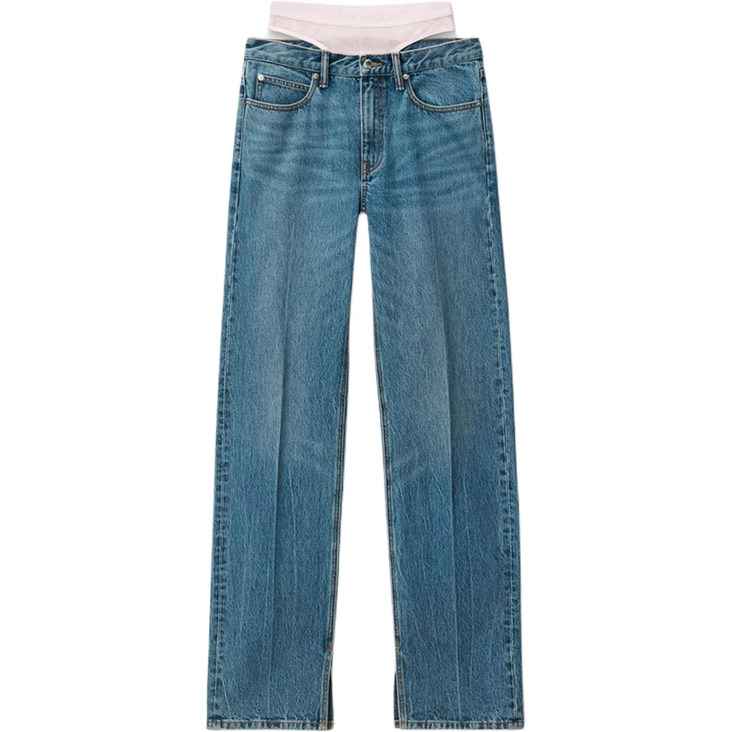 Джинсы с разрезом Alexander Wang Medium Indigo